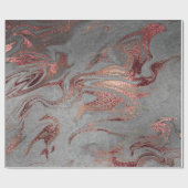 Papier Cadeau Elégant rose en cuivre moderne or marbre argent (Plat)