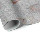 Papier Cadeau Elégant rose en cuivre moderne or marbre argent (Coin rond)