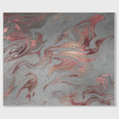 Papier Cadeau Elégant rose en cuivre moderne or marbre argent (Plat)