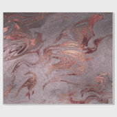 Papier Cadeau Elégant rose en cuivre moderne or marbre violet lo (Plat)