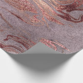 Papier Cadeau Elégant rose en cuivre moderne or marbre violet lo (Coin)