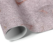 Papier Cadeau Elégant rose en cuivre moderne or marbre violet lo (Coin rond)