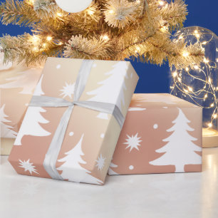 Papier Cadeau Élégant rose en cuivre motif de Noël