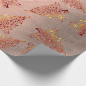 Papier Cadeau Élégant rose en cuivre motif de Noël (Coin)