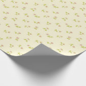 Papier Cadeau Élégant rose floral motif Arrière - plan jaune | (Coin)