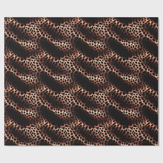 Papier Cadeau Élégant Rose Glam Or Blush Pink Leopard Étincelle (Plat)