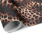 Papier Cadeau Élégant Rose Glam Or Blush Pink Leopard Étincelle (Coin rond)