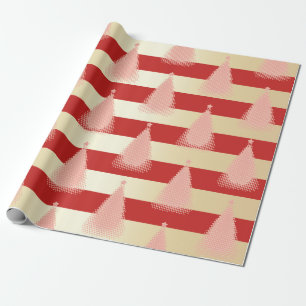 Papier Cadeau Élégant Rose Gold & Gold Motif d'arbre de Noël