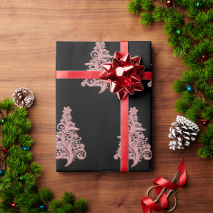 Papier Cadeau Élégant Rose Gold Noël Motif Arbre de Noël
