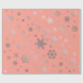 Papier Cadeau Élégant Rose Gold Noël Snowflake Motif (Plat)