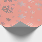 Papier Cadeau Élégant Rose Gold Noël Snowflake Motif (Coin)