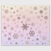 Papier Cadeau Élégant Rose Gold Noël Snowflake Motif (Plat)