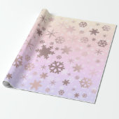 Papier Cadeau Élégant Rose Gold Noël Snowflake Motif (Déroulé)