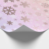 Papier Cadeau Élégant Rose Gold Noël Snowflake Motif (Coin)
