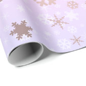 Papier Cadeau Élégant Rose Gold Noël Snowflake Motif (Coin rond)