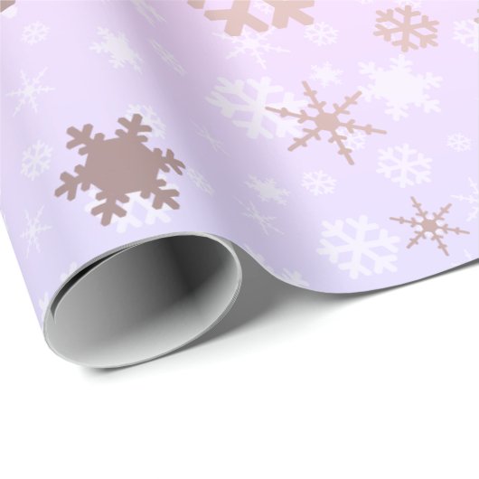 Papier Cadeau Élégant Rose Gold Noël Snowflake Motif (Coin rond)