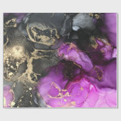 Papier Cadeau Elégant rose Magenta Black Gold (Plat)