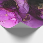 Papier Cadeau Elégant rose Magenta Black Gold (Coin)