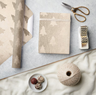 Papier Cadeau Élégant rose moderne or motif de Noël arbre de Noë