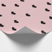 Papier Cadeau Élégant rose noir Valentin coeur motif (Coin)