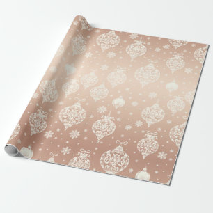 Papier Cadeau Élégant Rose Or Blanc ornements de Noël