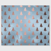 Papier Cadeau Élégant rose or & bleu motif de Noël (Plat)