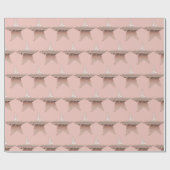 Papier Cadeau Elégant rose or métallique look étoile rose (Plat)