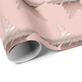 Papier Cadeau Elégant rose or métallique look étoile rose (Coin rond)