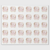 Papier Cadeau Élégant Rose Parties scintillant or Rose Monogramm (Plat)