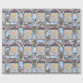 Papier Cadeau Élégant rose Père Noël chic Noël 2 papier envelopp (Plat)