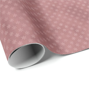 Papier Cadeau Élégant rose poudré sale flocon de neige Noël Cade
