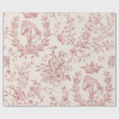 Papier Cadeau Elégant rose rose Beige Equestrio Toile Florale (Plat)