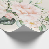 Papier Cadeau Elégant rose rose Eucalyptus Vert Beige (Coin)