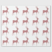 Papier Cadeau Elégant Rose Rose Gold Parties scintillant Reindee (Plat)