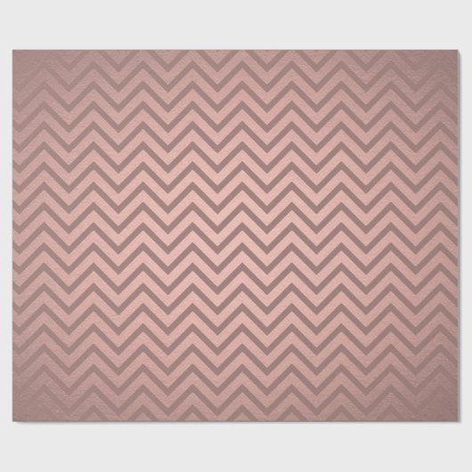 Papier Cadeau Elégant rose rose or Chic Faux métal Chevron (Plat)