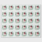 Papier Cadeau Elegant Roses & Mint (Plat)