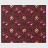 Papier Cadeau Élégant Rouge Bourgogne Vacances (Plat)