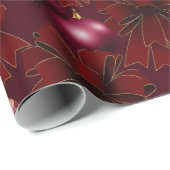 Papier Cadeau Élégant Rouge Bourgogne Vacances (Coin rond)