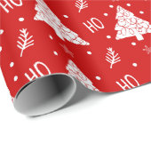 Papier Cadeau Élégant Rouge Joyeux Noël Joyeux Joyeux Joyeux Scr (Coin rond)