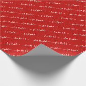 Papier Cadeau Élégant rouge nom balise Cursive Script Noël (Coin)