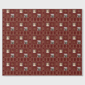 Papier Cadeau Élégant rouge or rayé 2 Sentiment de photo Texte (Plat)