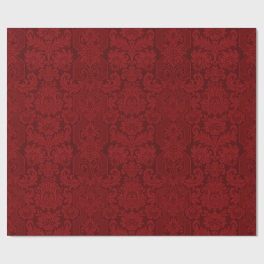 Papier Cadeau Élégant rouge orné victorien Damask (Plat)