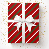 Papier Cadeau Élégant rouge rayures Motif Noël
