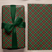 Papier Cadeau Élégant rouge rustique plaid classique Noël