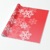 Papier Cadeau Élégant rouge Snowflakes motif de Noël moderne (Déroulé)