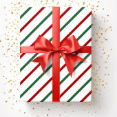 Papier Cadeau Élégant rouge vert rayures Noël