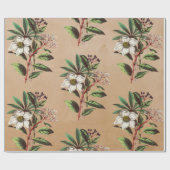 Papier Cadeau Élégant Rustic Kraft Roses de Noël (Plat)