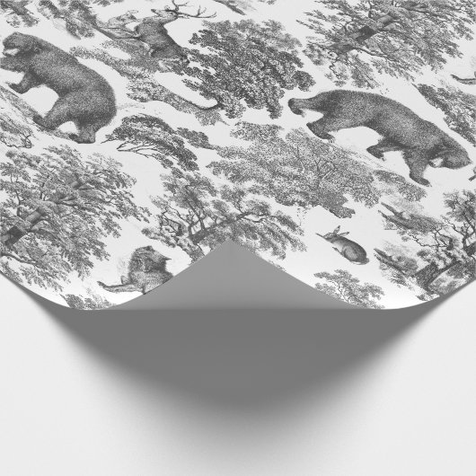 Papier Cadeau Élégant Rustique élégant Forêt Noire Animaux Toile (Coin)