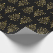 Papier Cadeau Élégant sapin de Noël Sparkle Gold Black (Coin)