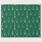 Papier Cadeau Élégant sapin de Noël vert émeraude (Plat)